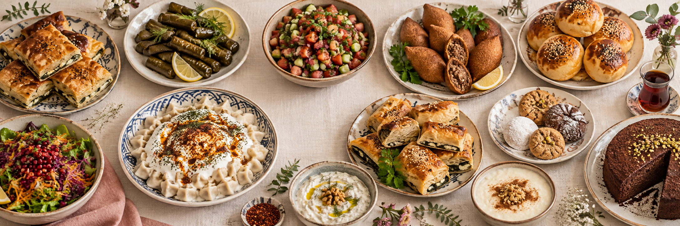 Evden Lezzetler ev yapımı sarma, mantı, börek, salata, kurabiye ve tatlı çeşitleri